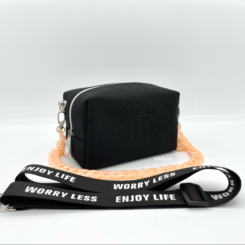 🆕 Dior Cosmetic Case to Crossbody Bag Purse, Black w/CD Logo, Beauty Line, New - Picture 6 of 13